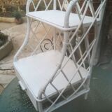 White rattan shelf