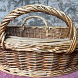 Wicker basket with 2 vintage handles