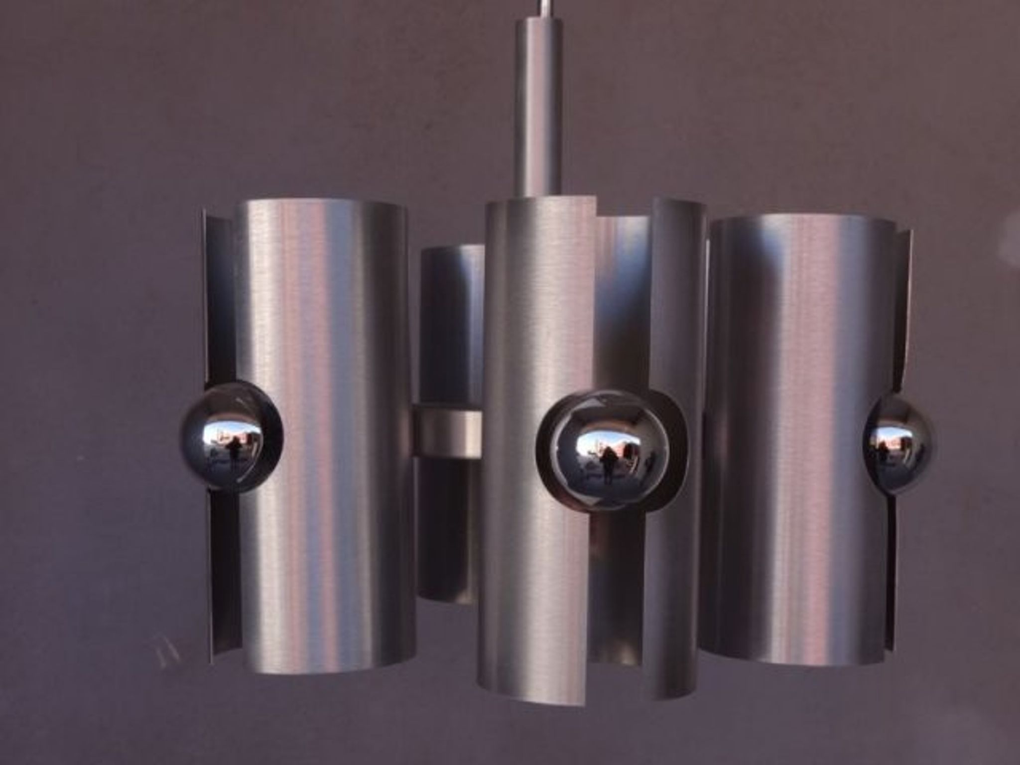 Chandelier 1970 brushed aluminum design