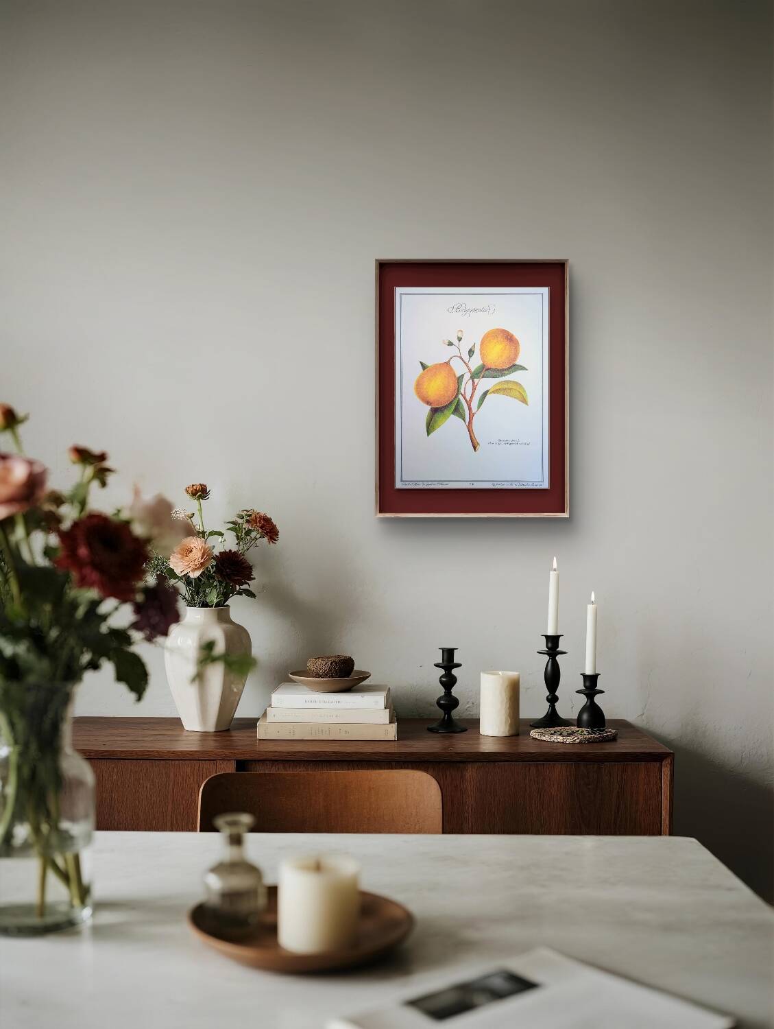 Printed in 1986, the bergamot tree. Vintage Botany.