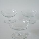 set of 5 engraved crystal champagne glasses 1950 9 x 6.5 cm