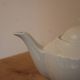 White ceramic teapot with glaze – Round shape and matching lid