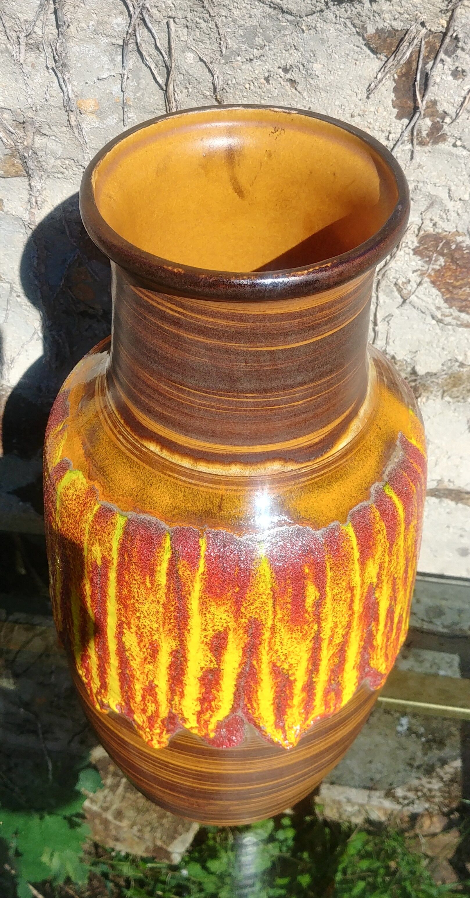Large glazed ceramic vase Vintage Saint Clement 60s/70s