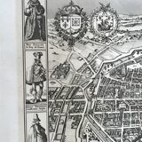 Old map of Paris 100X72