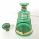 Carafe vintage en verre or et vert