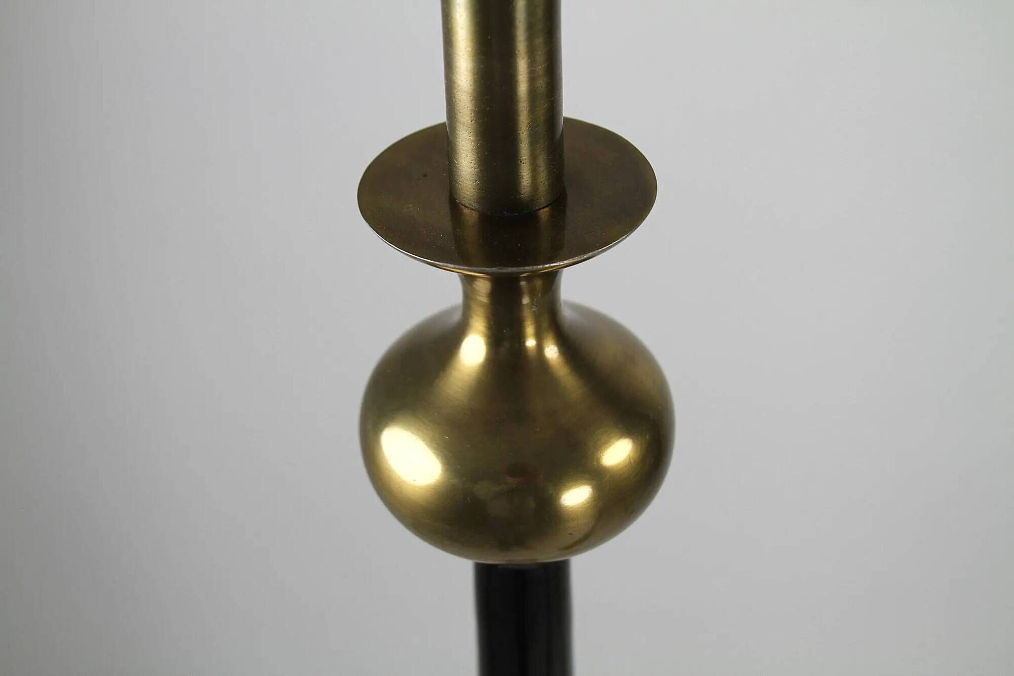 Pair of Floor Lamps in Black and Gold, The Netherlands — 1990s