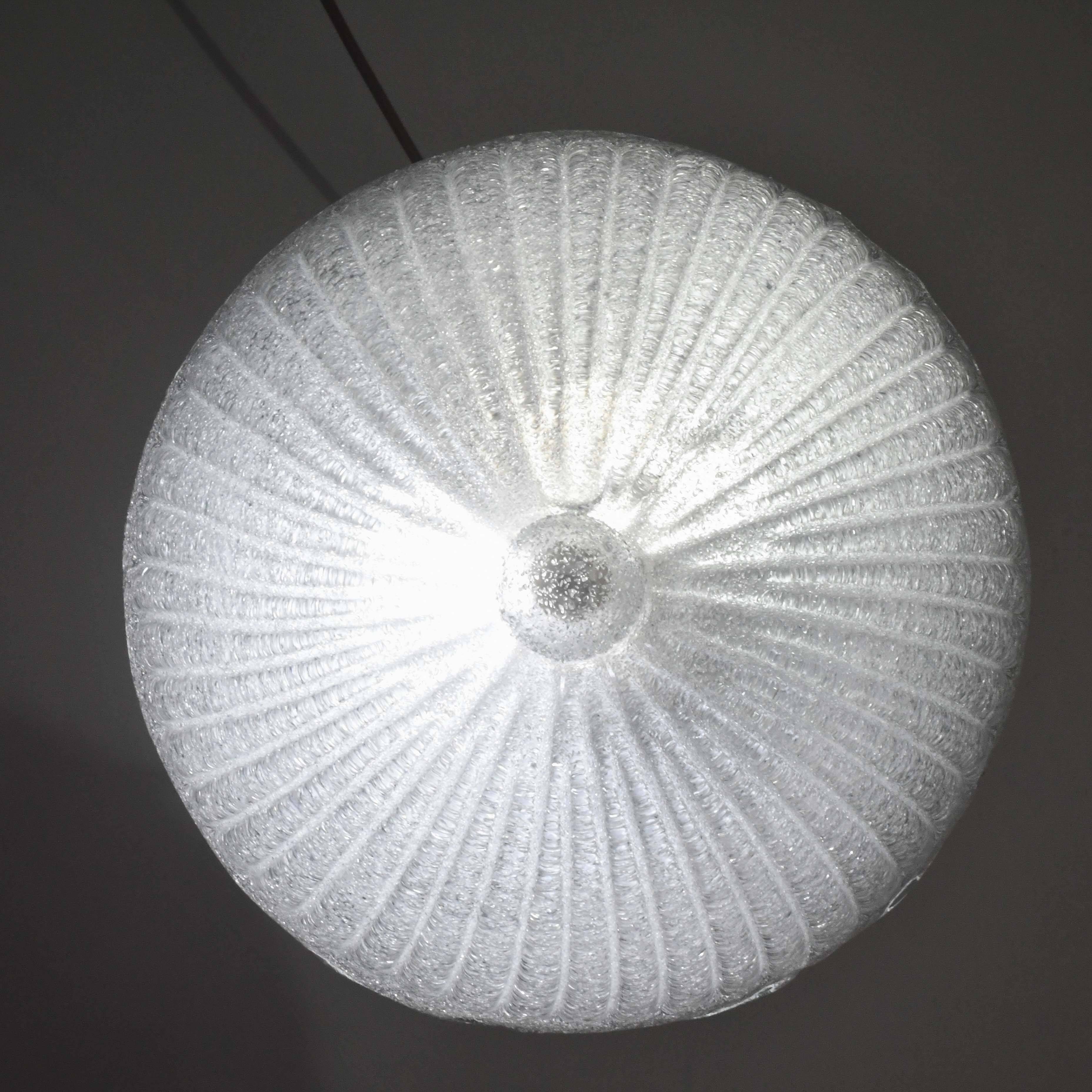 Italian midcentury Murano glass flush mount light Barovier style, 1970s