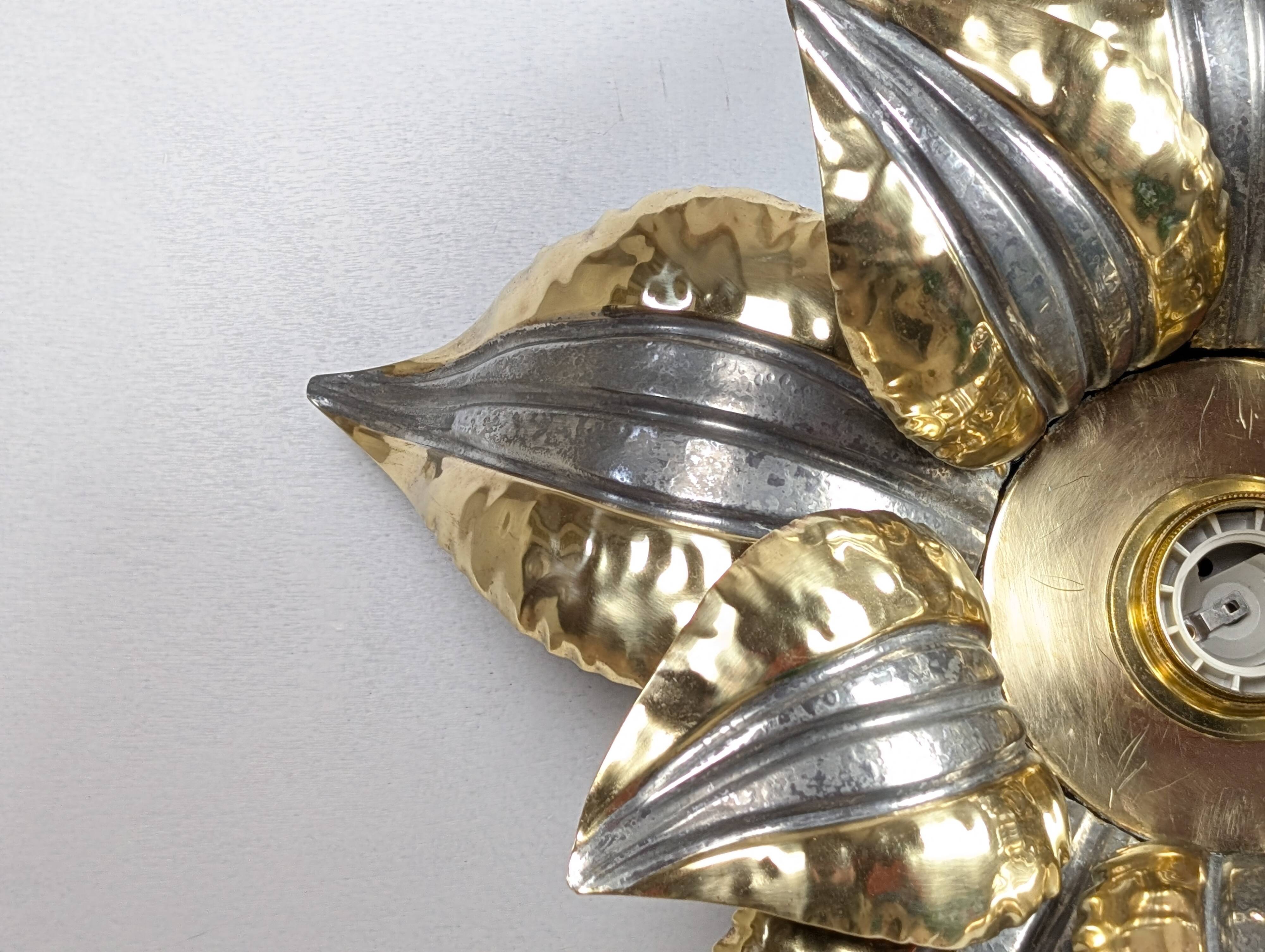 70's Brutalist Brass Wall/Ceiling Light