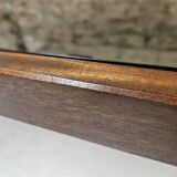 Teak coffee table with smoked glass 1970"