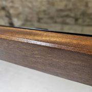 Teak coffee table with smoked glass 1970"