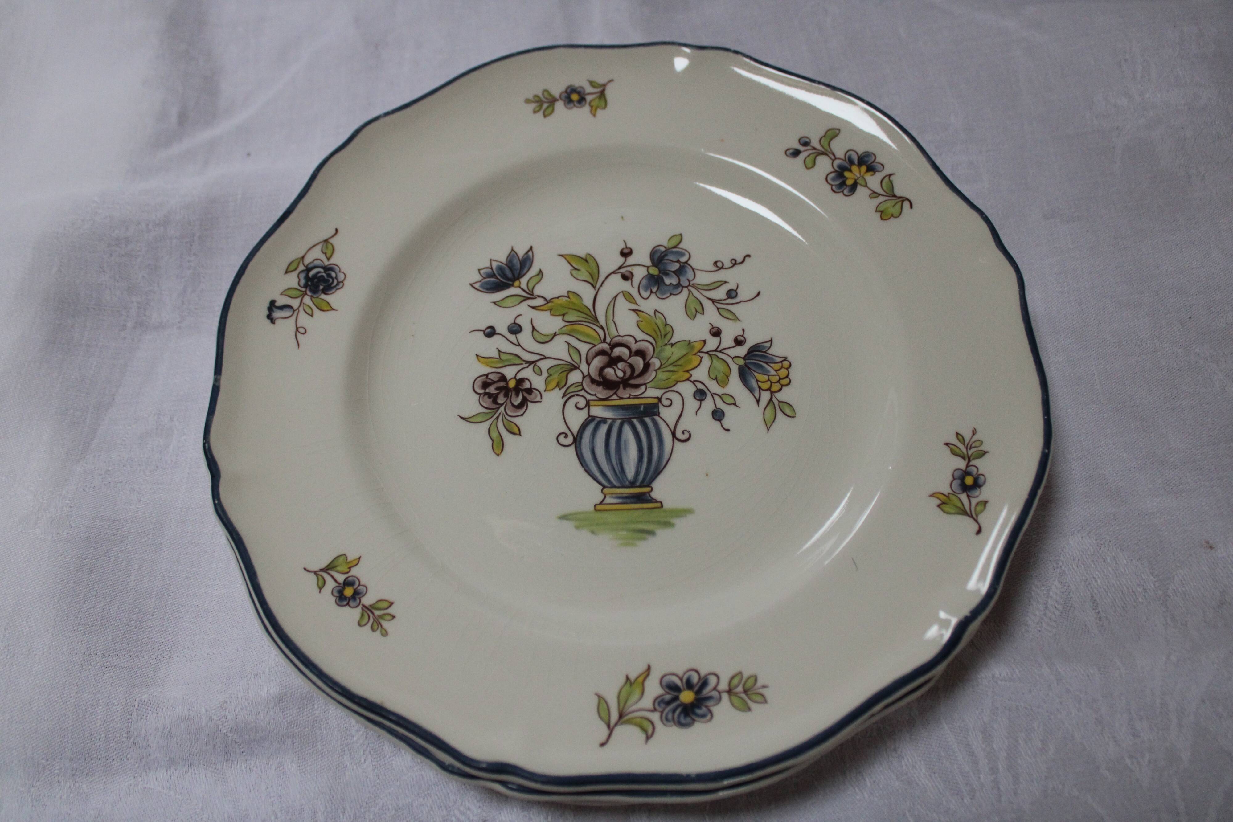 6 Plates Saint-Amand Vieux Delft