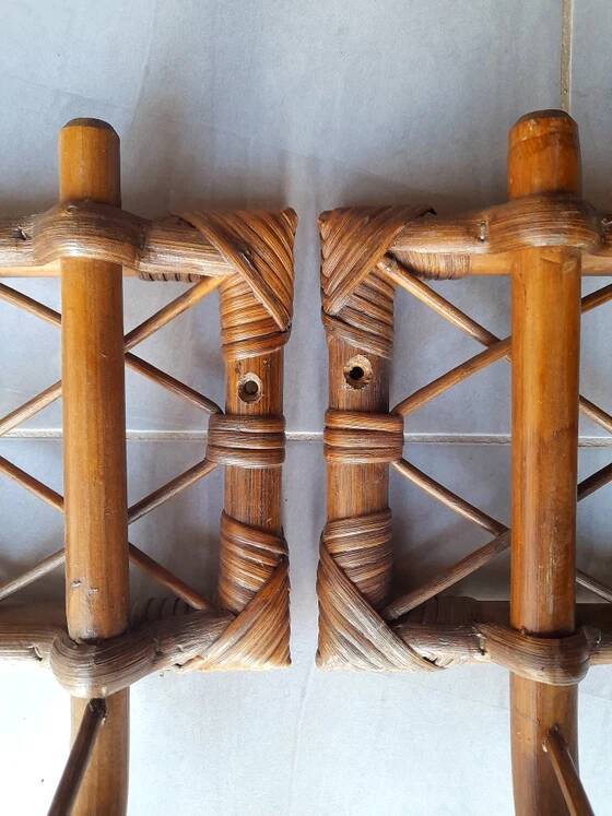 1960s rattan coat rack
