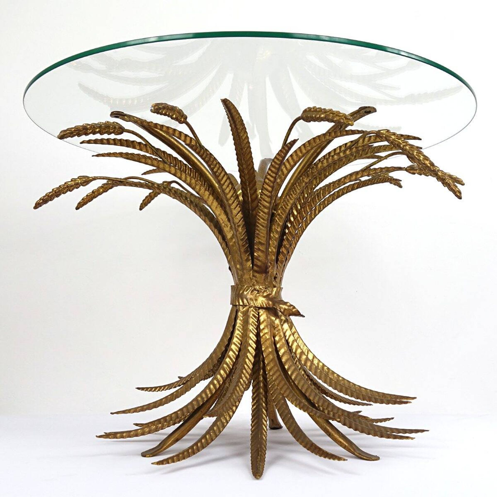 Hollywood Regency gilded sheaf of wheat coffee table in the style of Coco Chanel, 1960s