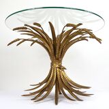 Hollywood Regency gilded sheaf of wheat coffee table in the style of Coco Chanel, 1960s