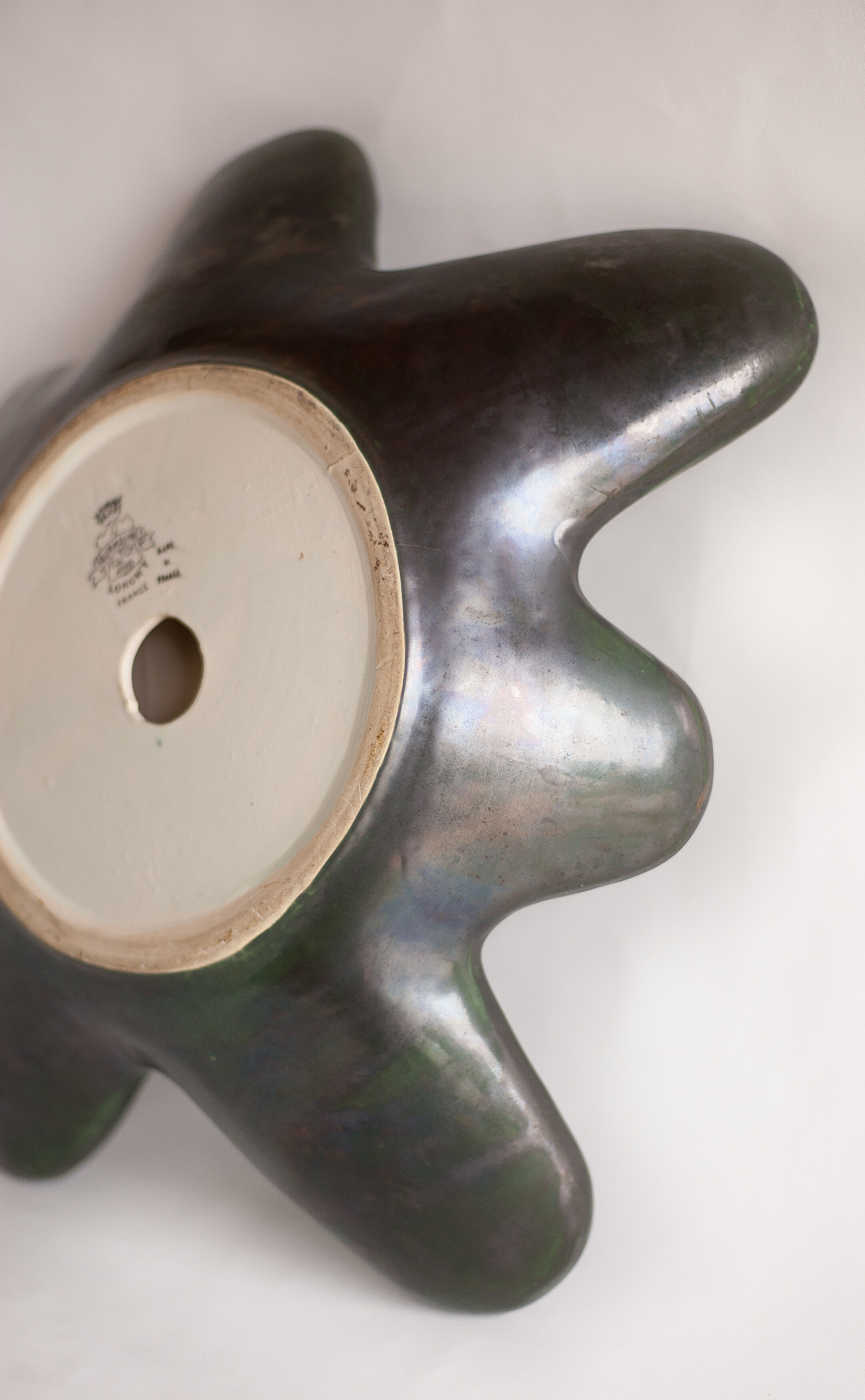 Flat ceramic Longwy Tourmalines, Made in France