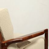 Scandinavian curly beige armchair mid century modern design by Z. Baczyk 1965