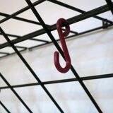 String metal wall mount coat, hat and umbrella rack, 1960s