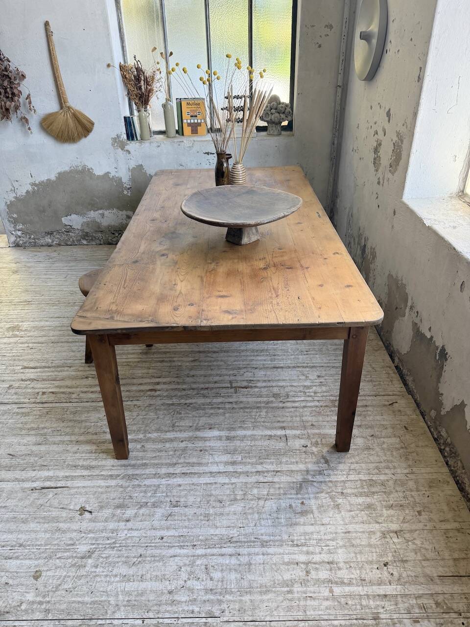 Table de ferme XL 220 cm pin 1950