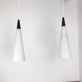 Pair de suspensions « trompet » Jo Hammerborg pour Fog & Mørup Danemark 1963