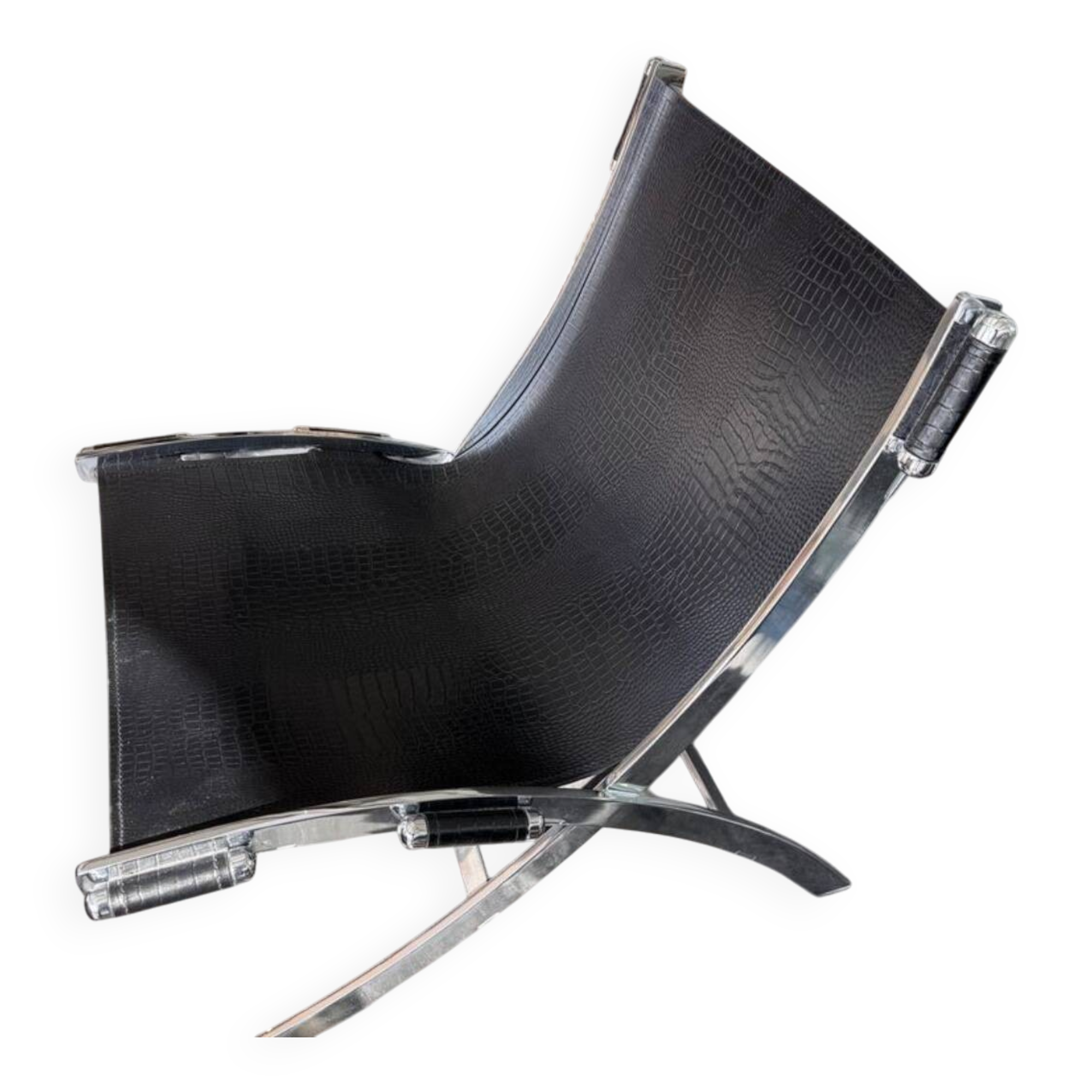 ILVA Cuba model armchair in black leather, Denmark, 2000s.