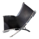 ILVA Cuba model armchair in black leather, Denmark, 2000s.