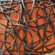 Large mushroom lamp in woven rattan