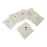 Set of 6 embroidered cotton towels