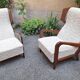Armchairs Wooden Ears Model in White Boucle by Gio Ponti for Manifattura Artigianale Italiana, 1990s, Set of 2