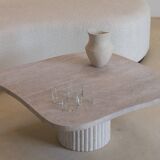 Athena irregular coffee table in natural travertine