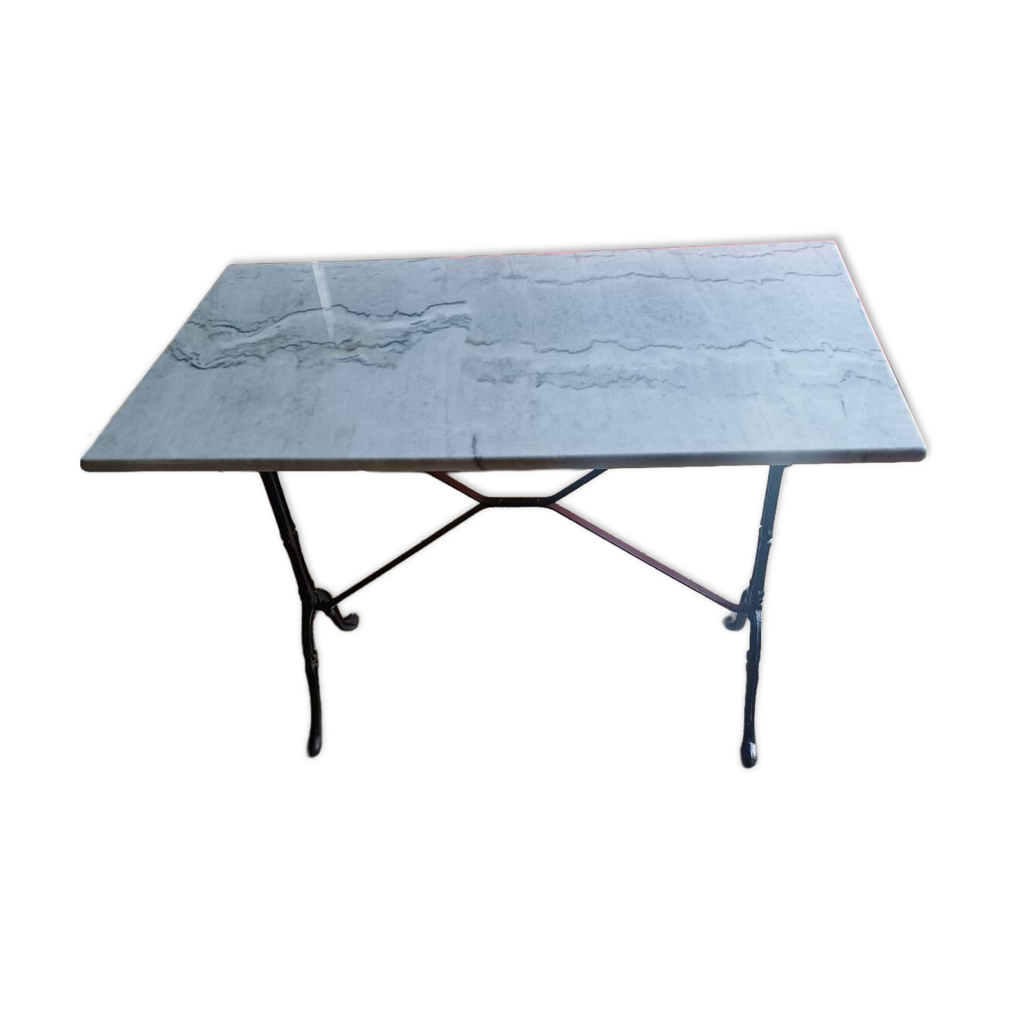 Bistro table marble and wrought iron