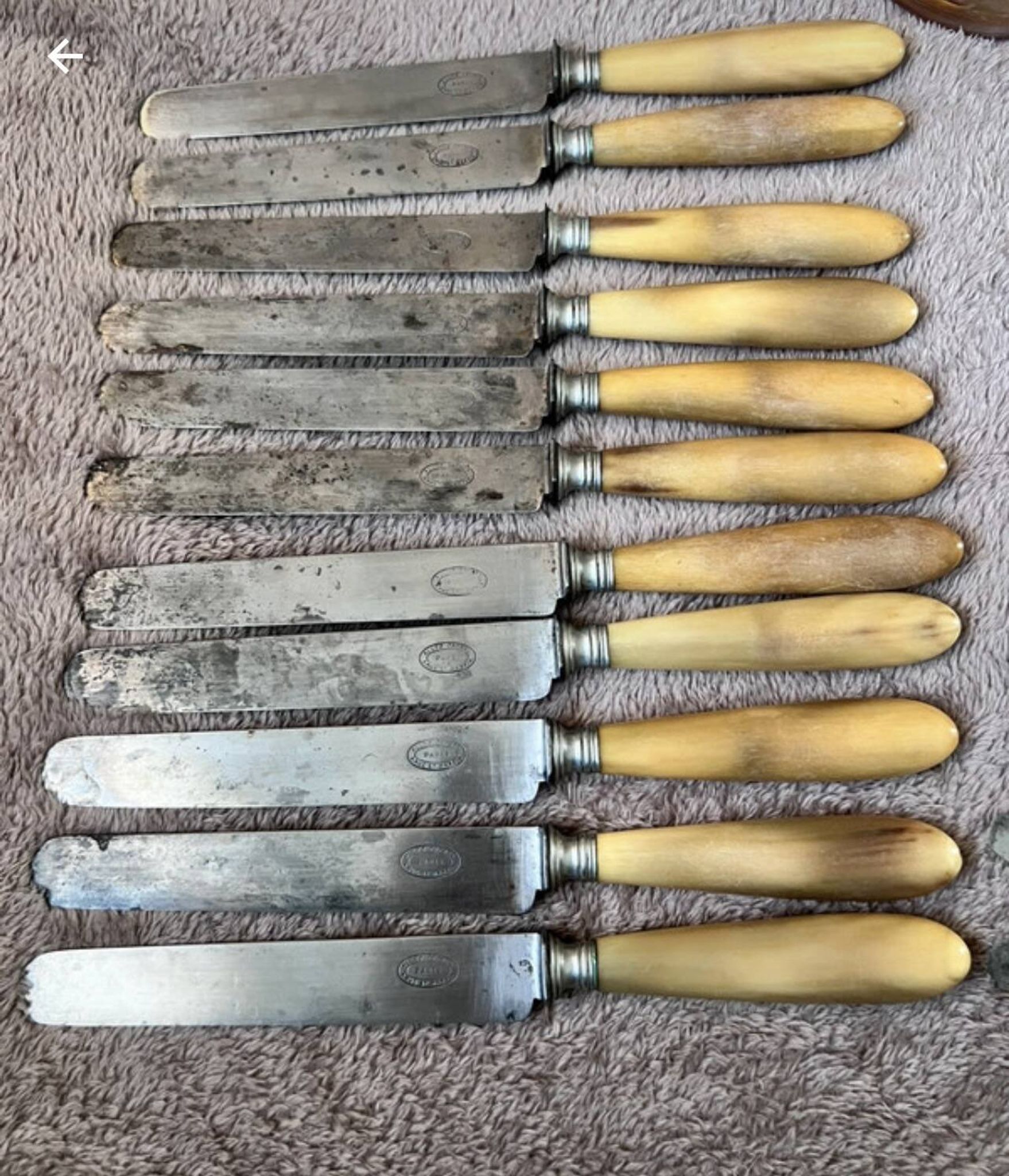 Silver-plated metal steel knives horn GO BROTHERS