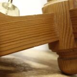 Scandinavian pine & opaline chandelier by Jan Wickelgren for Aneta Sweden, 1970s