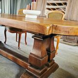 Large antique monastery table in solid oak – exceptional tabletop