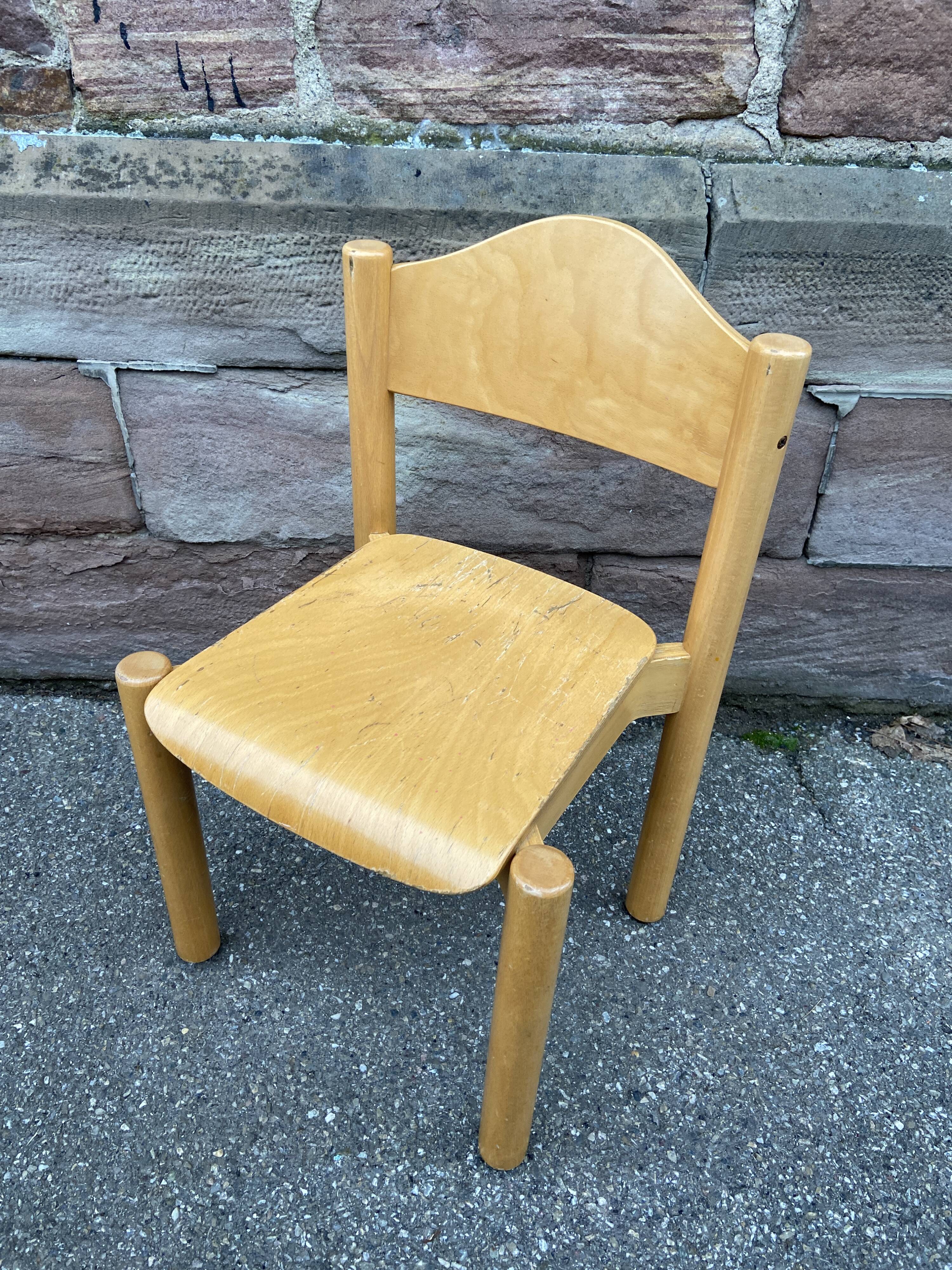 Chair school school child wood design 80 German Design signed Hiller