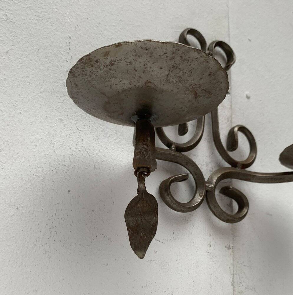 Vintage Swedish Wrought Iron Wall Candleholders from Ahrnebergs, Set of 2