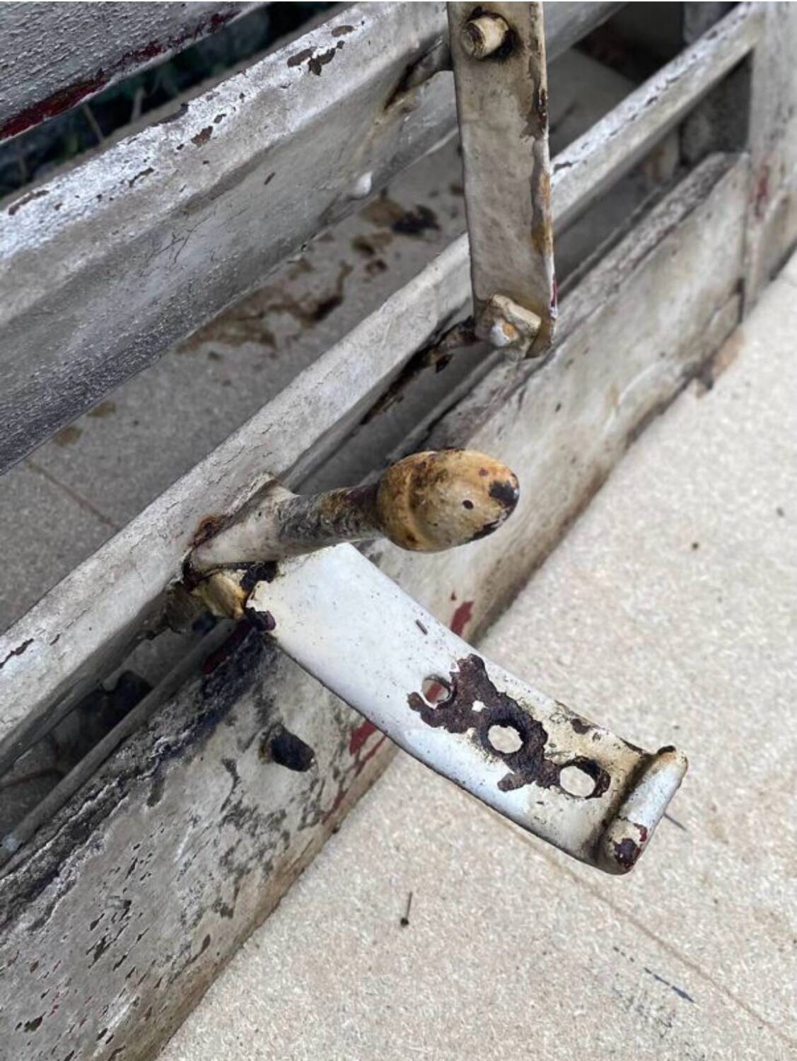 Old wooden shutter blinds