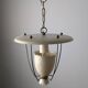 Perforated metal pendant lamp with brass details, Italy, 1940s