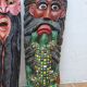 Set of three Mexican folk dance masks, 75 cm