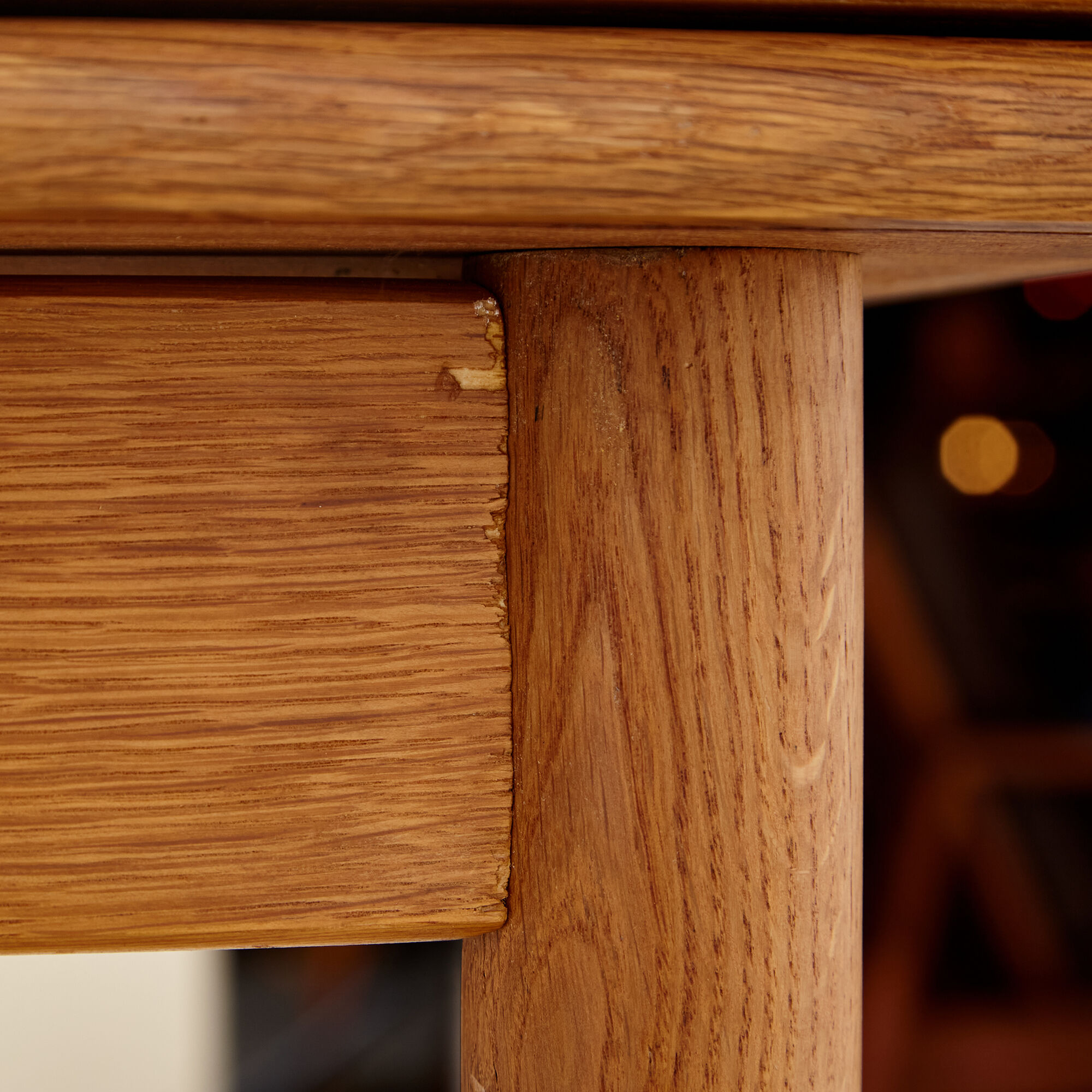 Restored oak dining table