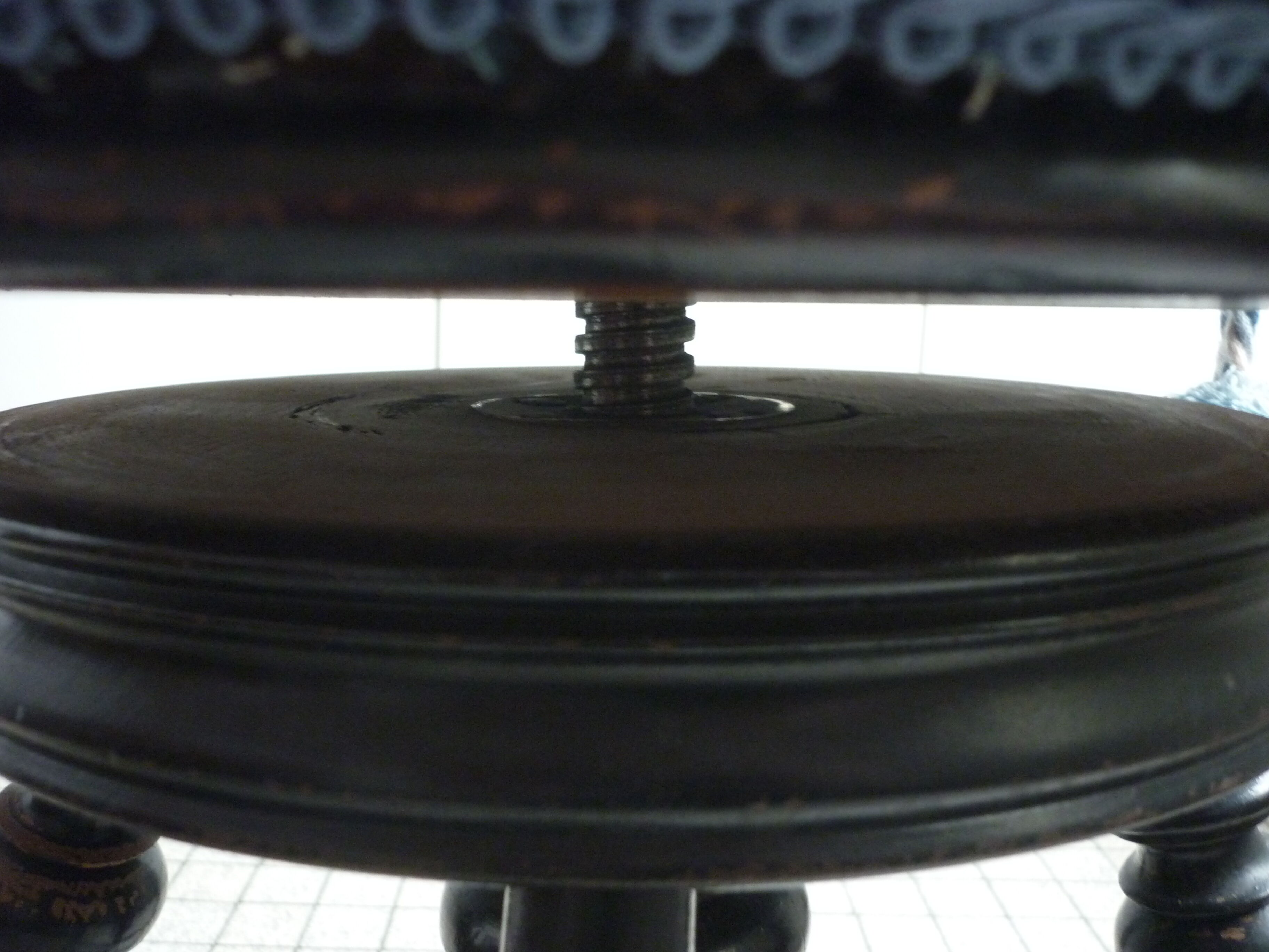 Napoleon III piano stool wood blackened