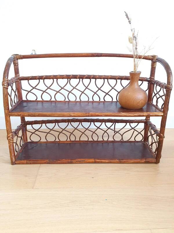 Vintage rattan shelf