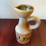 Pitcher, ceramic signed René Maurel