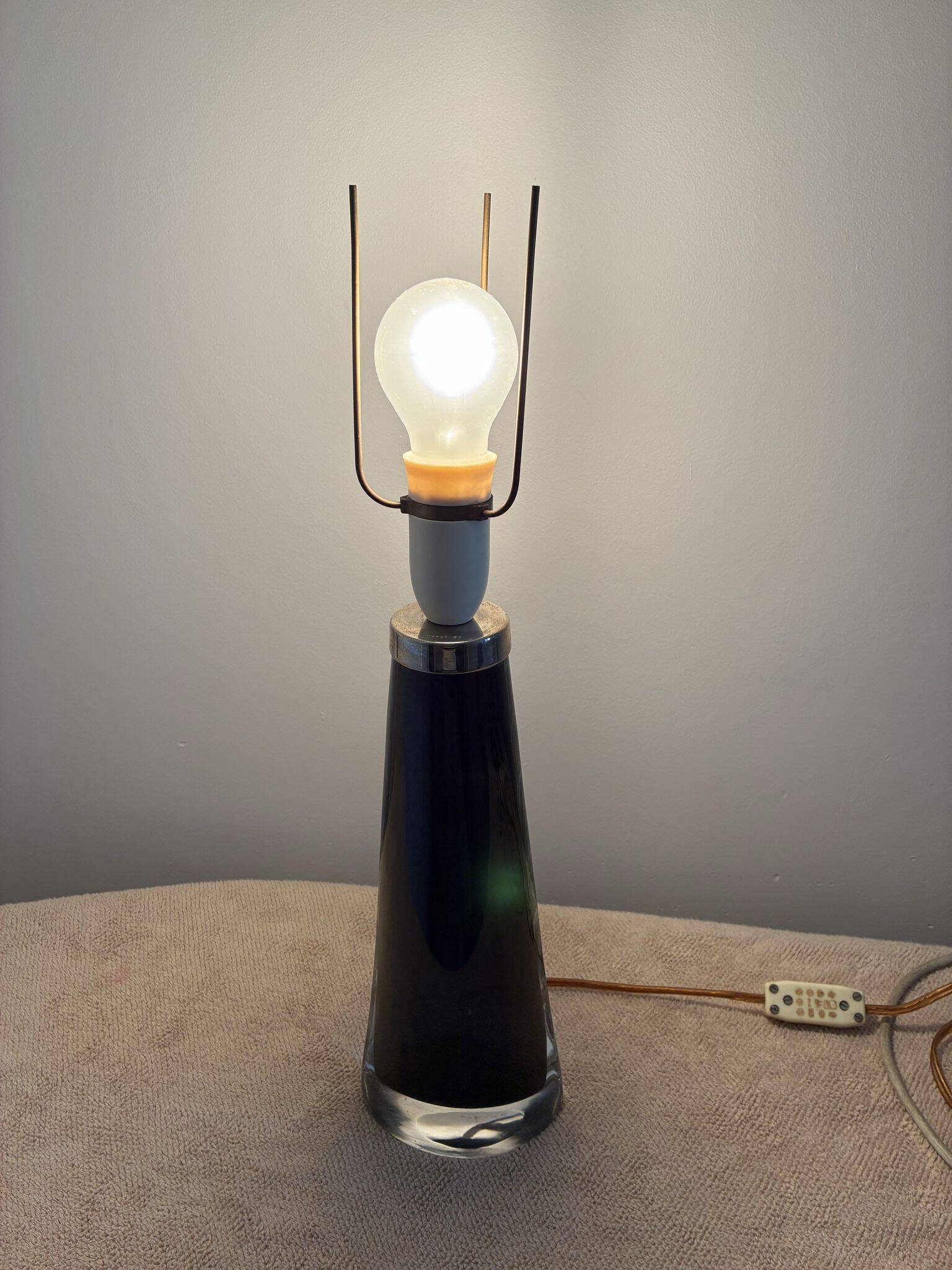 Carl Fagerlund for Orrefors RD 1566 glass table lamp, 1960s