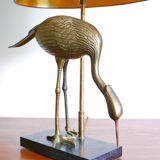 Imposing sculpture heron brass lamp 50 years