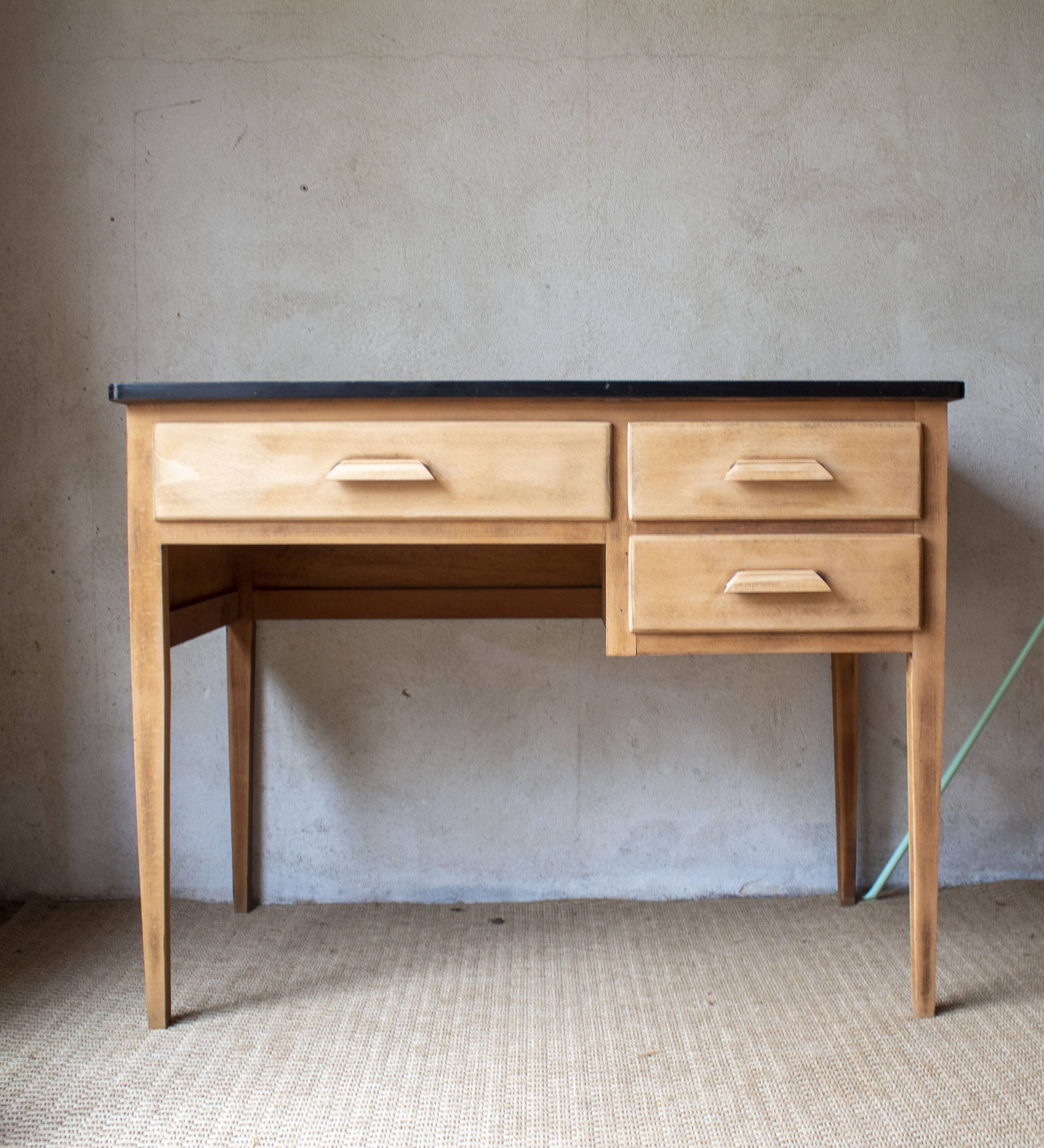 light wood Scandinavian antique desk