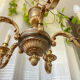 Louis XV style chandelier from the mid-20th century in solid gilded bronze.