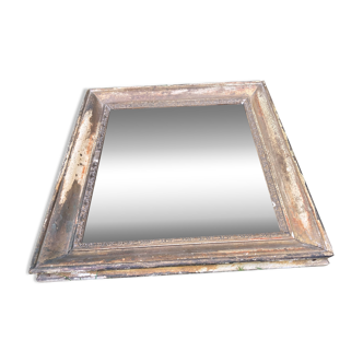 Antique mirror - 39 x 44 - wood and gilded stucco