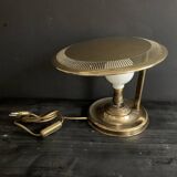 Bauhaus desk lamp, modernist in gilded brass, 1940s