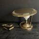 Bauhaus desk lamp, modernist in gilded brass, 1940s