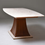 Italian Art Deco Dining Table with Marble Top Japan Inspired - 1940's